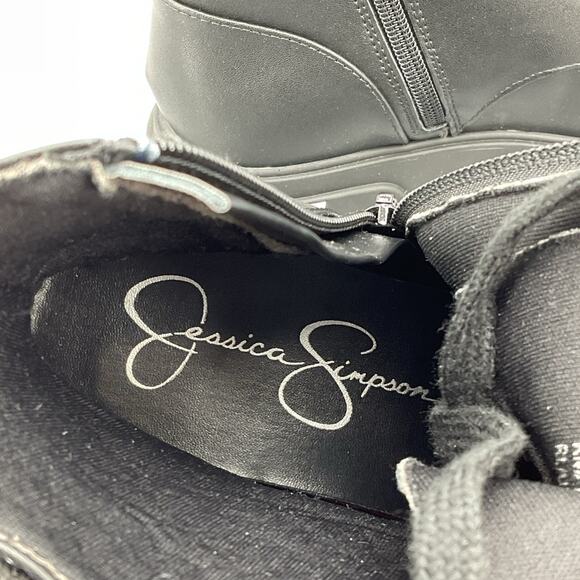 NEW Jessica Simpson Girls Rosa Brooch Embellished Ankle Boots Black Size 4 - Picture 6 of 10